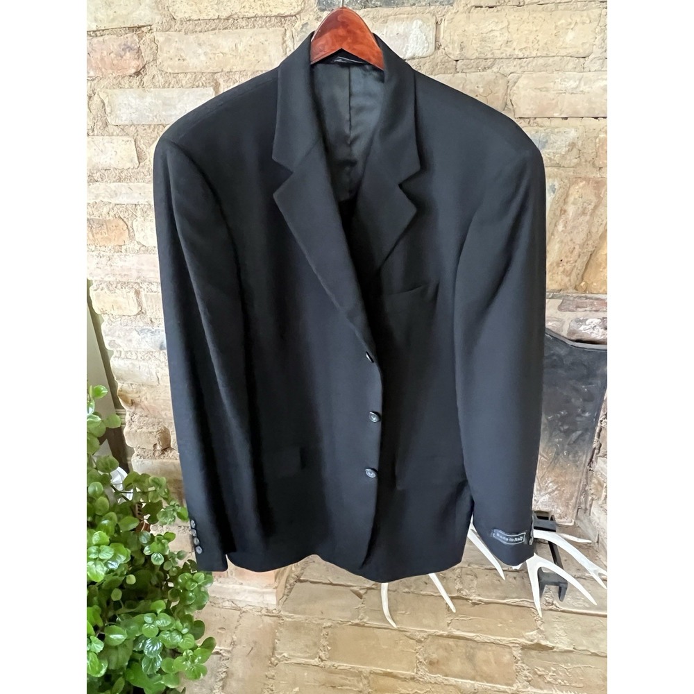 Harold Powell Lightweight Black‎ Wool Sport Coat Blazer Suit Jacket Men 43R NWT